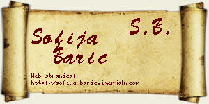 Sofija Barić vizit kartica